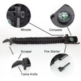 thumbnail image 3 of Survival Gear Paracord Bracelet - Outdoor Bracelet for Hiking Camping Gear Kit - Parachute Rope Bracelet, Flint Fire Sticks, Compass Stone, Survival Tools, Whistle. (Green), 3 of 6
