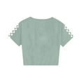thumbnail image 6 of Spazoro Little & Big Girls Cute Outfit Sets, Graphic Print Crew Neck 2-Pieces Summer Short Sleeve Shirt and Shorts Sets Army Green Size 13 T, 6 of 8