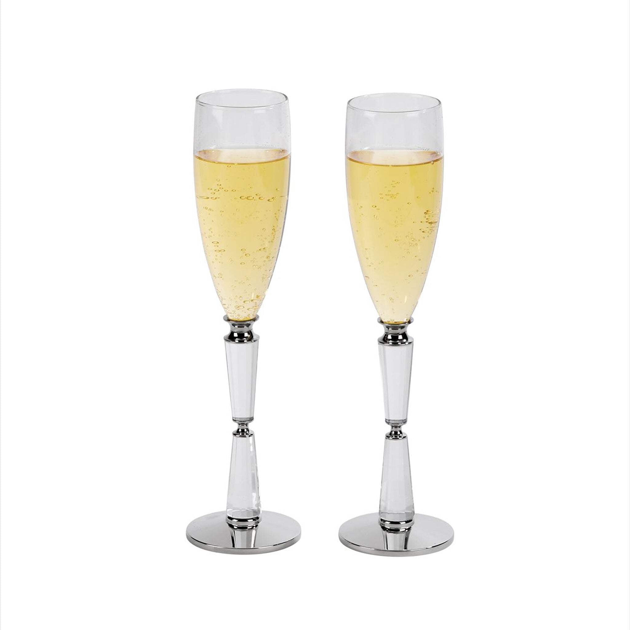 Contemporary Home Living 10.25" Facet Toasting Flutes