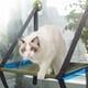 thumbnail image 5 of Cama para gatos con ventana, extraíble y lavable, con percha y hamaca con ventosas fuertes, color azul, 5 of 13