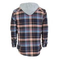 thumbnail image 4 of Gioberti Men's Removable Hoodie 100% Cotton Plaid Checkered Flannel Button Down Shirt, 4 of 5