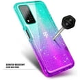 thumbnail image 4 of Nagebee Phone Case Compatible for T-Mobile REVVL V+ Plus 5G with [Built-in Screen Protector], Full-Body Shockproof Protective Bumper Cover Impact Resist Durable Case (Glitter Aqua/Purple), 4 of 5