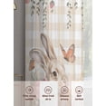 thumbnail image 6 of Watercolor Easter Sheer Curtains 45 Inch Length 2 Panels Set Window Treatments, Cute Rabbits Flowers Butterfly Orange Plaid Rod Pocket Semi Curtains for Living Room/Bedroom/Kitchen, 104"W x 45"L, 6 of 7