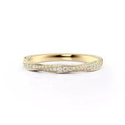 1.5 Ct Round Cut Simulated Diamond Twisted Wedding Band Ring In 14k Yellow Gold Plated Silver