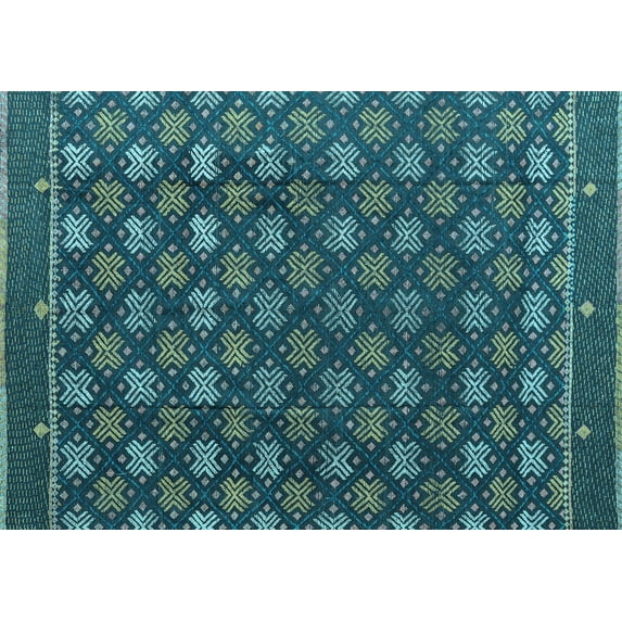 Ahgly Company Indoor Rectangle Abstract Light Blue Modern Area Rugs, 8' x 10'