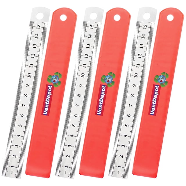 Reglas Metálicas FlipRulex015 3Pzas 15cm Doble Cara Acero Inoxidable Gris.