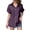 Purple, variant on T Shirts for Women 2026 Summer Short Sleeve Cotton Linen Button Down Collared Loose Business Casual Office Work Tshirt Blouse