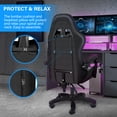 thumbnail image 3 of [US IN STOCK] Gaming Chair with Pocket Spring Cushion, Ergonomic Computer Chair High Back, Reclining Game Chair Pu Leather 400LBS, 3 of 7