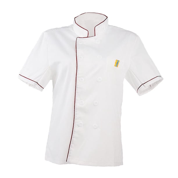 Chefs Jacket Chef Single Breasted Kitchen Catering Cooks Ropa de trabajo Uniforme - Rojo, XXL Zulema Uniforme de Chef Unisex