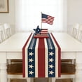 thumbnail image 6 of USA Flag Star Pattern Patriotic Table Runner, Long Strip Table Cover, Festive Decor Cloth for Independence Day Memorial Day Dining Outdoor Party Layout, 6 of 7