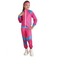 thumbnail image 2 of Doomiva Kids Girls 80s Hip Hop Tracksuit Long Sleeve Zip Up Top Jacket with Sweatpants Headband  Retro Disco Dancewear Pink 12-14, 2 of 5