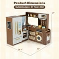 thumbnail image 3 of Costway Corner Play Kitchen with Lights & Sounds Wooden Toy Kitchen Set Storage for Ages 3+ Brown, 3 of 10