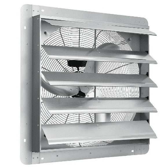 20"/24" Shutter Exhaust Fan, Aluminum Wall Mounted Shutter Exhaust Fan, 3500 CFM, 1500 RPM  Low Noise Automatic Shutter Attic Fan for Ventilation and Cooling, Greenhouses, Garages, Sheds