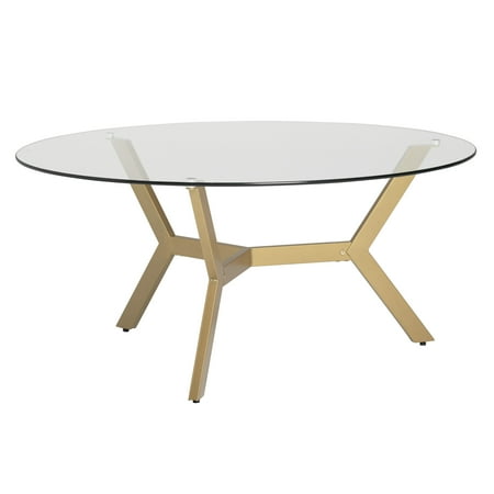 Studio Designs - ArchTech Round Mid-Century Modern Tempered Glass Coffee Table - Clear