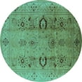 thumbnail image 1 of Ahgly Company Indoor Round Oriental Turquoise Blue Industrial Area Rugs, 3' Round, 1 of 4