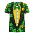 thumbnail image 4 of Ayolanni Short Sleeve Women's Tops Graphic Yellow St.Patrick's Day Funny Clover Print Loose Casual Tees Women T Shirts L, 4 of 5