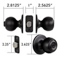 thumbnail image 2 of Matte Black Ball Keyed Entry Door Knob, Front and Back Door Lock with Anti-Bump 5-Pin Cylinder, Adjustable Backset, 2 of 13