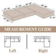 thumbnail image 2 of Couch Cushion Covers for Sectional Sofa L Shape Washable Separate Seat Chaise Couch Cover Stretch Sofa Slipcovers with 2 Pcs Pillowcases(2 Seater + 1 Chaise, Khaki), 2 of 12