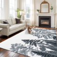thumbnail image 2 of 8'x10' Area Rugs, Black Botanical Indoor Outdoor Area Rug for Living Room Bedroom, Farmhouse Watercolor Pine Tree Washable Bathroom Rugs Kitchen Floor Carpet Mats Home Decor Aesthetic, 2 of 8