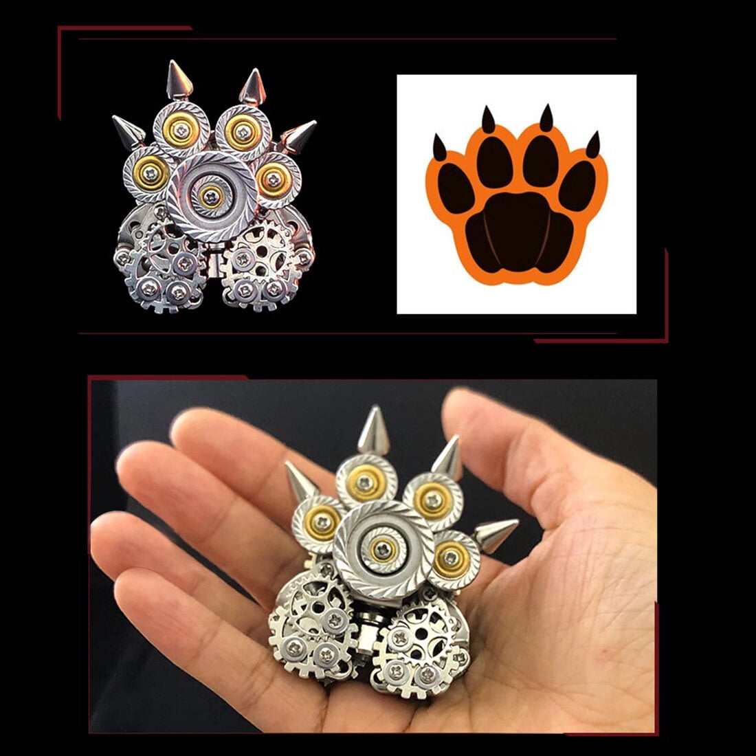 3D Metal Puzzle Model Kit, 100+PCS 3D Illuminated Tiger Paw Building Kit with LED Light, Unique Desktop Decor & Creative Gift for Teens & Adults