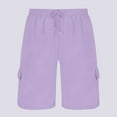 thumbnail image 2 of RYDCOT Men's Casual Cargo Shorts Elastic Waist Drawstring Breathable Outdoor Summer Beach Shorts with Pockets Hiking Shorts Purple, 2 of 6