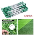 thumbnail image 3 of 50/Set Galvanized Wire U-Type Nails Lawn Tent grass weed barrier Turf Stakes Fence Anchors Tool, 3 of 9