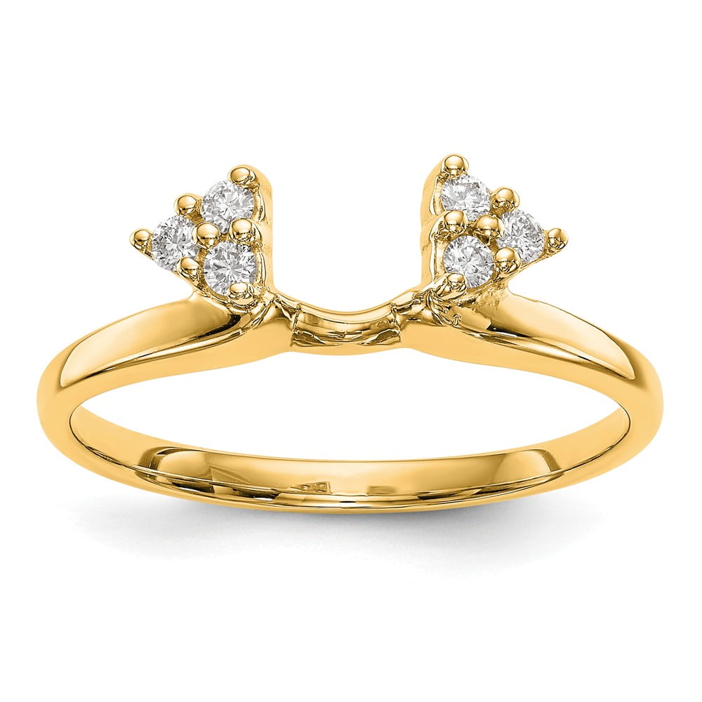 Solid 14k Yellow Gold Diamond Wrap Ring Band Guard Enhancer Size 9 (.12 cttw.)