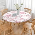 thumbnail image 3 of Pioneer Flower Floral Print Pattern Round Fitted Tablecloth with Elastic Edge,Dining Table Cover Waterproof,Outdoor Round Tablecloth for Camping,Dining,Indoor and Outdoor, 3 of 7