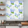 thumbnail image 4 of Summer Hydrangeas Sheer Curtains 45 Inch Length, Light Filtering Voile Curtain Panel, White Blue Flowers Pastoral Leaves Rod Pocket Drapes Window Treatments for Living Room Bedroom 52"x45", 4 of 9