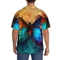 thumbnail image 3 of Kdxio Men's Hawaiian Shirt for Men Short Sleeve Shirt Vibrant Rainbow Butterfly A Summer Casual Holiday Beach Button Down T-Shirts, 3 of 5