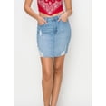 thumbnail image 5 of FashionMille Women's High Rise Frayed Hem Distressed Comfy Stretchy Denim Mini Skirt, 5 of 5