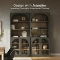 thumbnail image 3 of BELLEZE Glass Display Curio Cabinet Set of 2, 72" Tall Modern Wood 6-Tier Shelf Storage with Sturdy Aluminum Handle, Bookshelf Bookcase for Office, Living Room, Ebony, 3 of 7