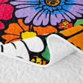 thumbnail image 5 of Erosebridal Cartoon Blossom Quilt King, Cute Flower King Coverlet Set, Gray Reversible, Multicolor Black, 3-Piece (1 Bedspread and 2 Pillowcases), 5 of 7