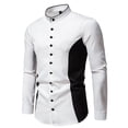 thumbnail image 2 of Men's Lightweight Stretch Cotton Dress Shirts Casual Spring Long Sleeve Button Down Linen Business Dress Shirt Mens Fashion Shirts Athletic Fit, 2 of 5