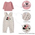 thumbnail image 3 of Disney Clothes Baby Girls Minnie Mouse 2-Piece Quilted Overall Set, Infant Outfit with Coordinating Top and Quilted Overalls, Size 18M - Light Red/Cream, 3 of 9