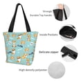 thumbnail image 4 of Fotbe Cute Dogs Corgi Bolsa de Playa con Estampado, Bolsa de Hombro, Bolsa de Mano Espaciosa, Bolsa de Viaje Ligera, Bolsa de Compras Versátil, 4 of 6