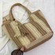thumbnail image 3 of Bolso Hombro Verano Mano Playa Paja A Rayas Con Borla para Mujer, 3 of 9