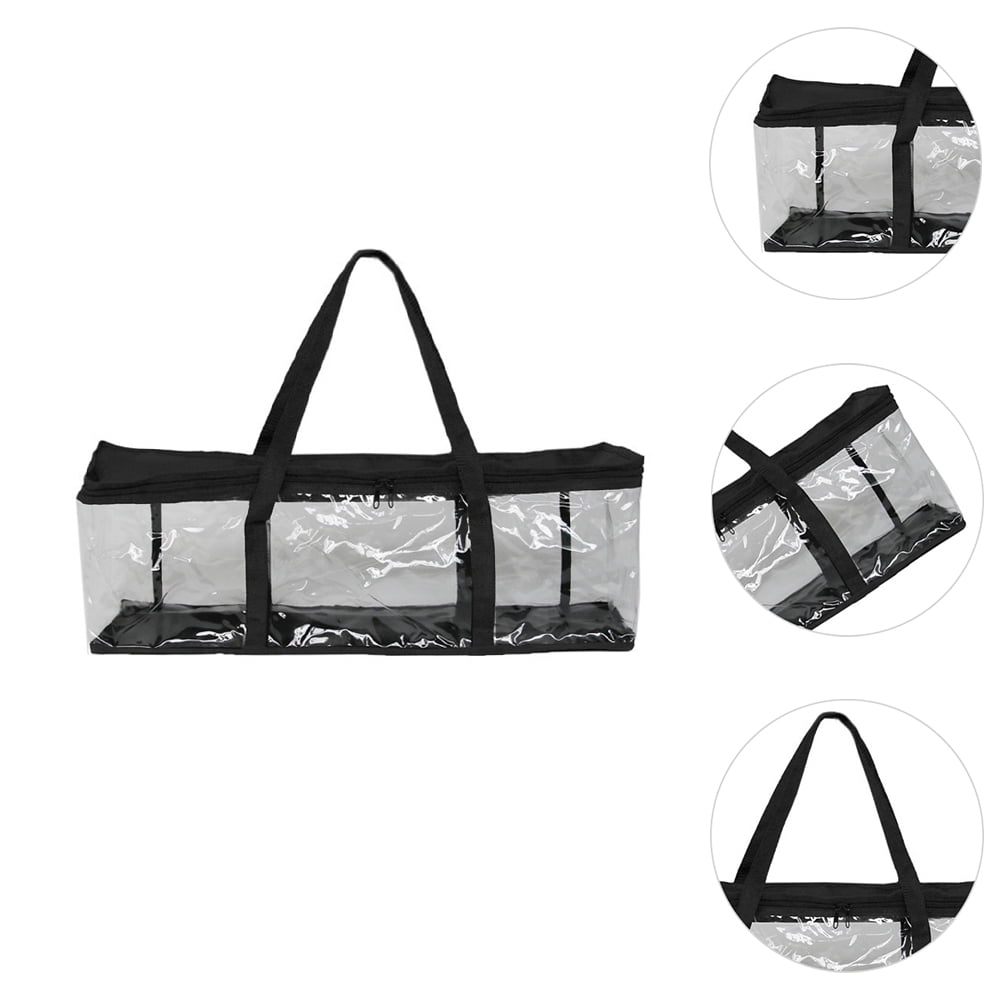 IDEANATEGRATE Black PVC and Oxford Fabric Portable CD Storage Bag with Handle
