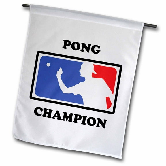 3dRose, Pong Champion, 12 x 18 inch Garden Flag