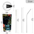thumbnail image 3 of 20oz Stainless Steel Tumbler with Straw, Double Wall Insulated Travel Tumbler Black Panther in The Jungle, 3 of 7