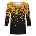 thumbnail image 5 of Plus Size 3/4 Sleeve Tops for Womens Valentines Trendy Tshirts Casual Basic Crewneck T Shirt Outfit, 5 of 5