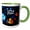 Green/White, variant on 3drose, the Little Prince -fox Boy Flowers Planets Universe Night Illustration, 15oz Two-tone Blue Mug