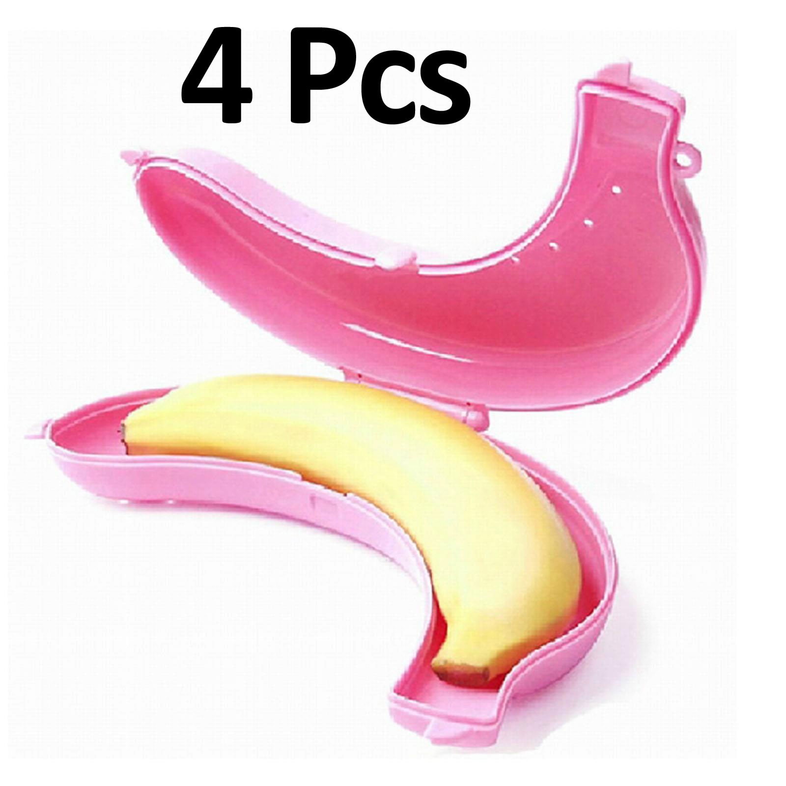 Banana Holder 4 Pcs Fruit Holder Banana Case FREE Eyeglass Pouch by