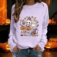 thumbnail image 2 of Halloween Gift for Women Hoodless Sweatshirt Womens Daily Home Outdoor Workout Solid Long Sleeve O Neck T Shirt Top Sweatshirt M, 2 of 4