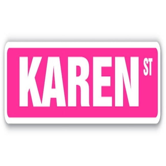 4 x 18 in. Childrens Name Room Decal Street Sign - Karen