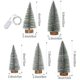 thumbnail image 2 of 7pcs Christmas Decorations Mini Sisal Christmas Trees Pine Trees Ornaments With Lamp And Wooden Base For Christmas Party Home Decoration, 2 of 5