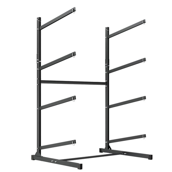 KFFKFF Freestanding Kayak Storage Rack for 4 Kayaks, Supports 220 lbs, Durable Stand for Indoor or Outdoor Use in Garage, Shed, Dock, Suitable for Canoes, Small Boats,SUPs,Surfboards,and Paddleboards