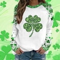 thumbnail image 2 of Womens St Patricks Day Sweatshirts Long Sleeve Crew Neck Casual Holiday Green Printed Fashion Loose Pullover Tops (L, Green D), 2 of 5
