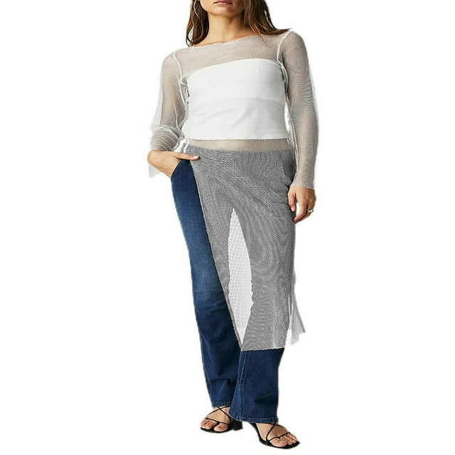 Robe Longue Moulante à Manches Longues pour Femmes, Fendue Haute