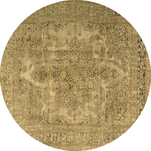 Ahgly Company Indoor Round Persian Brown Bohemian Area Rugs, 7' Round